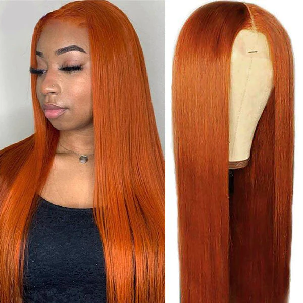 Ginger Orange Human Hair Lace Wigs Straight Frontal Wigs Body Wave 100% Virgin Hair Deep Wave Water Wave Wigs