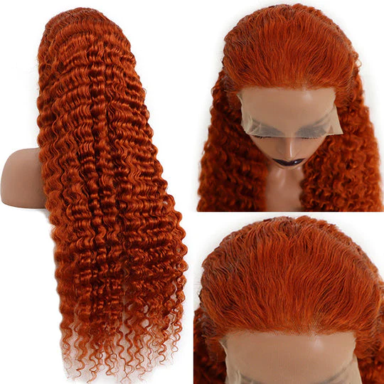 Ginger Orange Human Hair Lace Wigs Straight Frontal Wigs Body Wave 100% Virgin Hair Deep Wave Water Wave Wigs