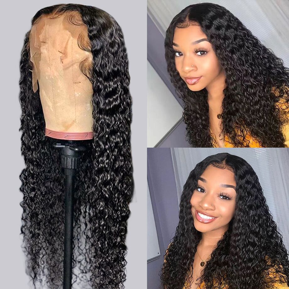 Water Wave Lace Front Human Hair Wigs 180% Density 13x4 Lace Front Hair Virgin Human Hair Lace Wigs