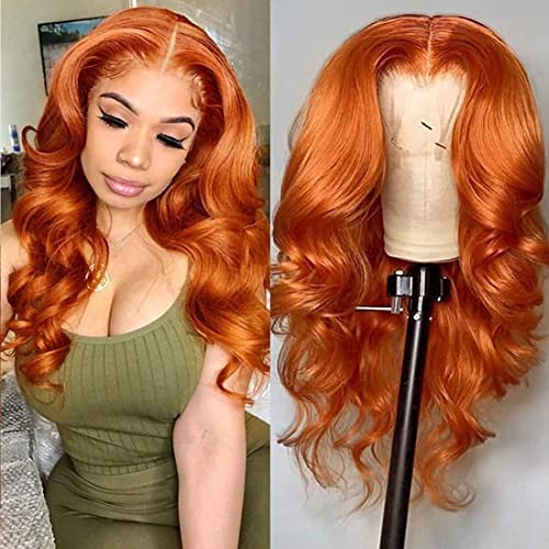 Ginger Orange Human Hair Lace Wigs Straight Frontal Wigs Body Wave 100% Virgin Hair Deep Wave Water Wave Wigs