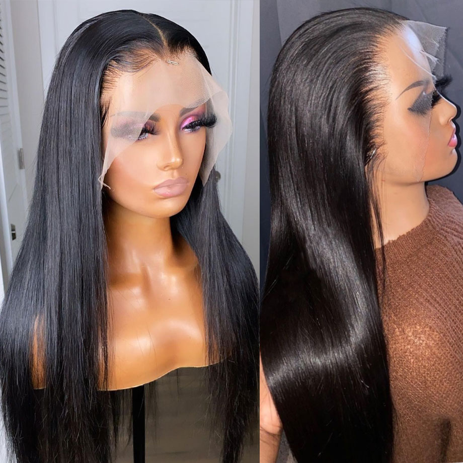 Lace Front Human Hair Wigs Straight 180% Density 13x4 Lace Front Hair Virgin Human Hair Lace Wigs